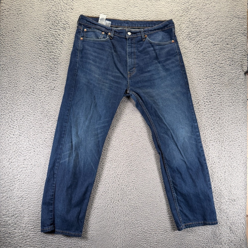 Levi's 505 Jeans Mens 38x30 Blue Cotton Denim Straight Faded Workwear Stretch